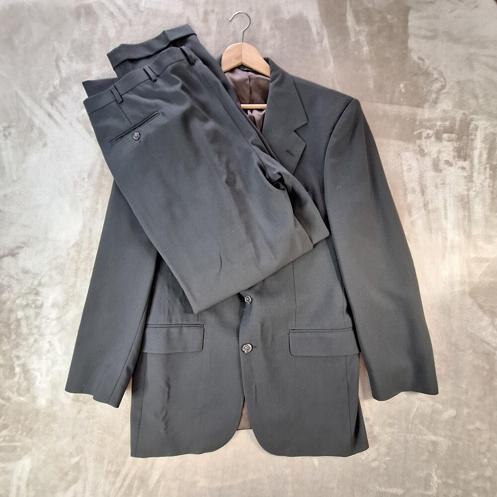Bill Blass Suit Mens 42 Long Gray Single Vent 2 Button 2 Piece 34x32 Filenes USA